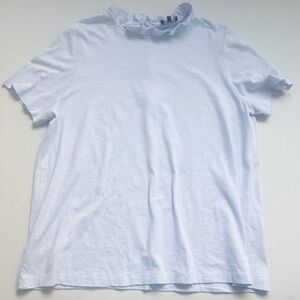 Me+Em me plus em too shirt ruffle neck size 12 light blue blouse me and em